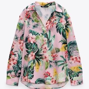 ZARA TROPICAL PRINT SHIRT  MULTICOLORED
